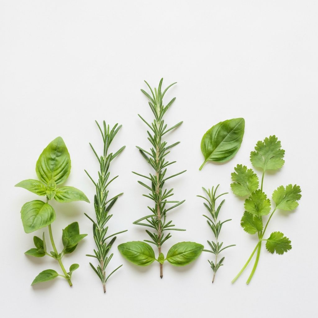 Various green plants and natural components